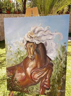 The brown horse painting 1m. x80cm. 0