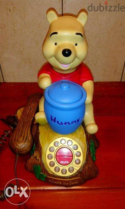 Vintage winnie the pooh kids room phone working as regular telephone 0