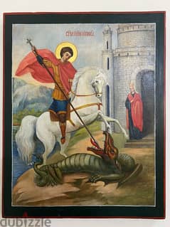 beautiful antique st georges Russian icon