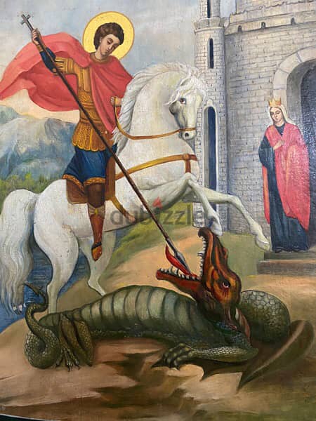 beautiful antique st georges Russian icon 3