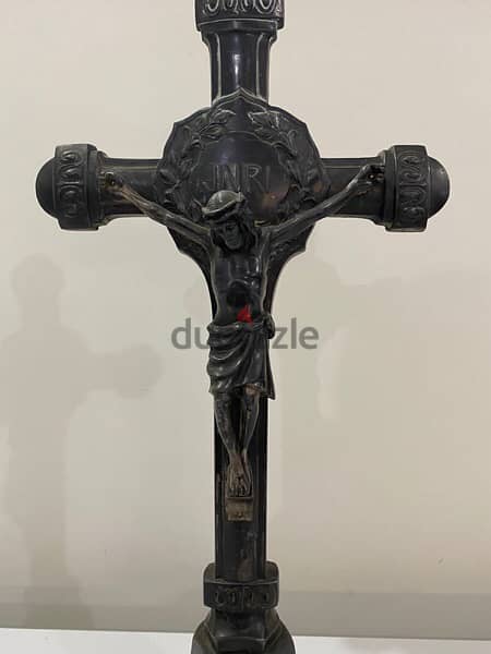 Antique German church etain cross 2