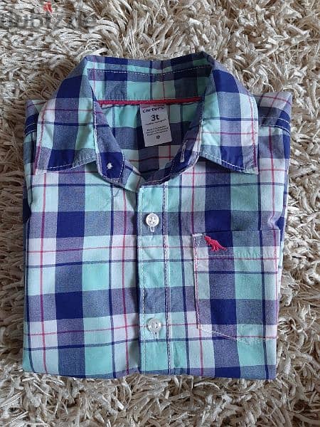 Carter's blue check shirt for 3y boys 2