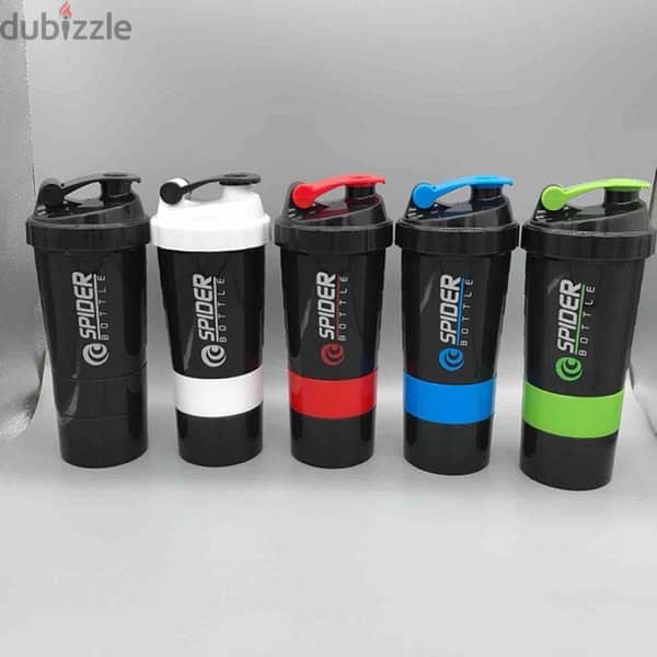 New Protein Shaker Bottle 500ml, Fashionable Three-layer Plastic Fitness  Sports Water Bottle With Storage For Protein Powder