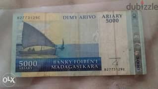 Madagaskar Island Bank note عملة جزيرة مدغشفر في المحيطةالهندي 0