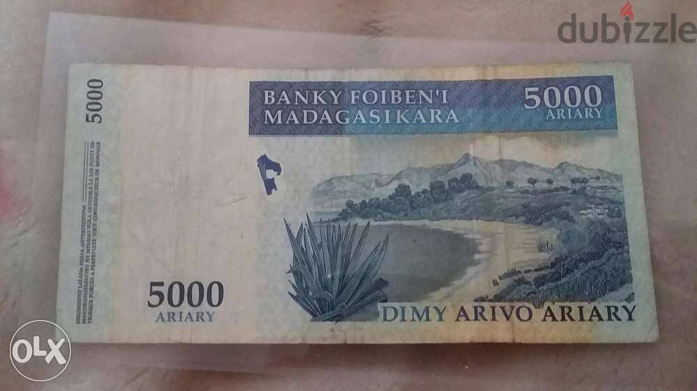 Madagaskar Island Bank note عملة جزيرة مدغشفر في المحيطةالهندي 1