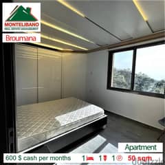 all bills included !! apartment for rent in broumana !! 600 $ !!