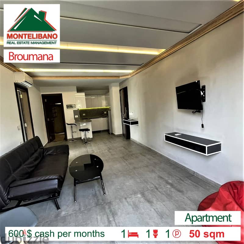 all bills included !! apartment for rent in broumana !! 600 $ !! 2