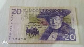Sweden Kronor banknote Memorialعملة ورقية دولة السويد 0
