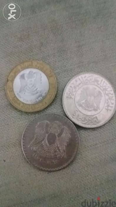 مجموعة من ثلاثة عملات سورية تذكاريةSet of 3 Syria Memorial Lira Coins 1