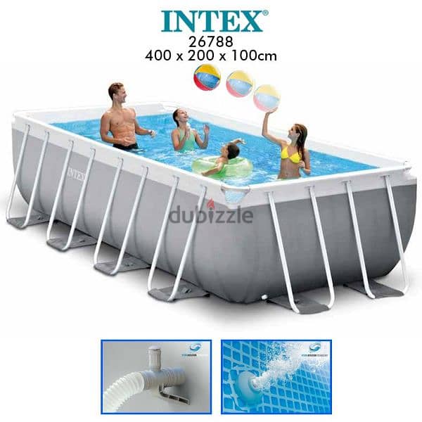 4 x 2 x 1 m intex full package bestway pool مسبح بركة 2
