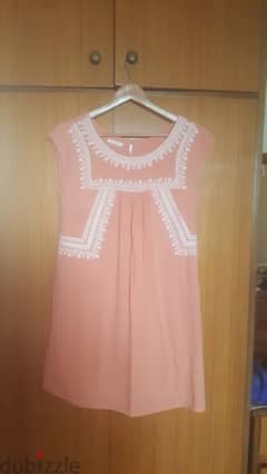 promod embroidered summer dress  medium فستان