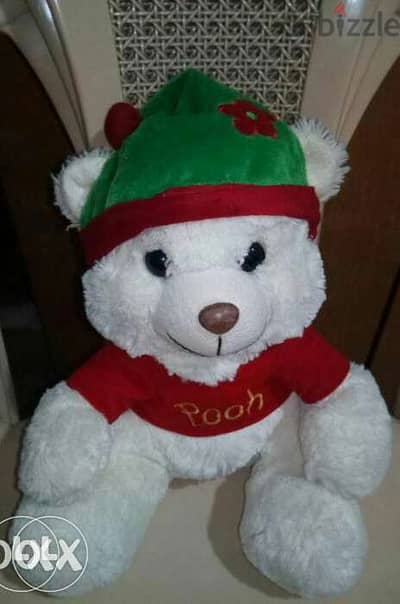 White TEDDY BEAR Plush, height:30 Cm as new stuffed toy=11$