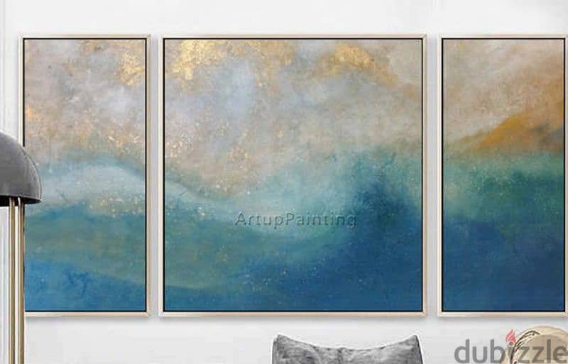 3 paintings on canvases 0