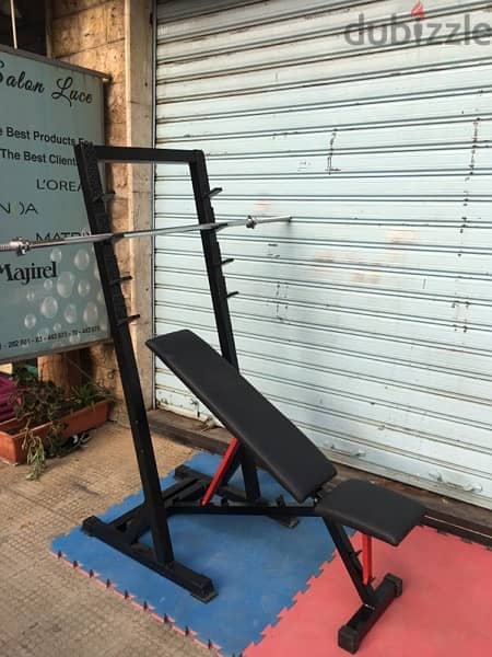 bench adjustable with squat rack and big axe new 70/443573 RODGE 1