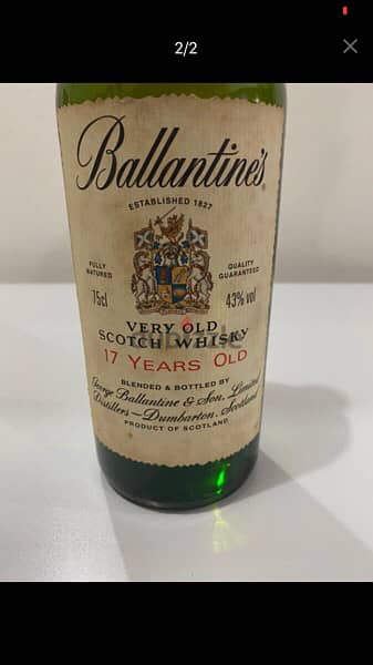 antique 17 year old discontinued Ballantine bottle 1