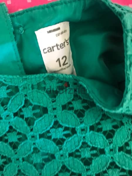 Carters green dress size 12 months 1
