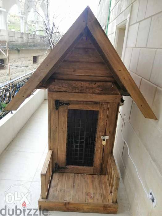 Creative house dog made from pallets wood بيت كلب من طبالي 1