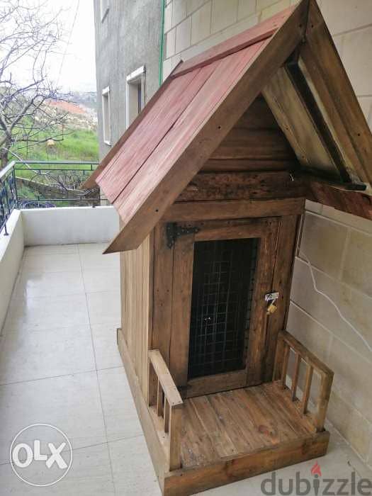 Creative house dog made from pallets wood بيت كلب من طبالي 4