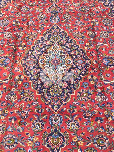 سجاد عجمي. كاشان كرك370/270. persian Carpet. tapis. Hand made 3