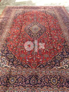 سجاد عجمي. كاشان كرك370/270. persian Carpet. tapis. Hand made
