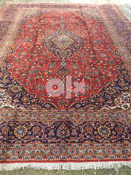 سجاد عجمي. كاشان كرك370/270. persian Carpet. tapis. Hand made 7