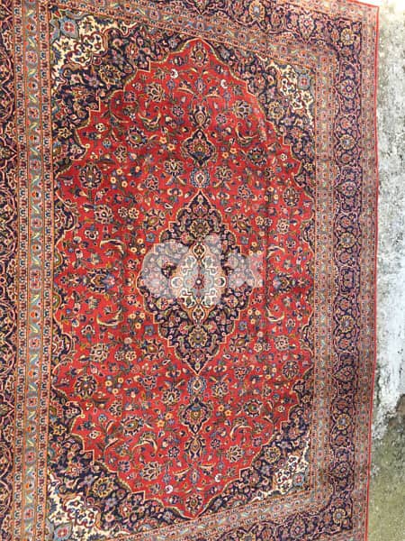 سجاد عجمي. كاشان كرك370/270. persian Carpet. tapis. Hand made 9