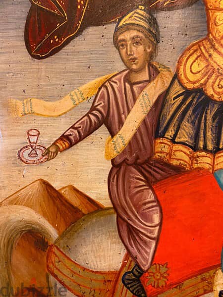 rare antique greeck 19th century icon St Georges 3