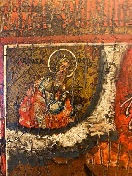 rare antique early 19th century Russian icon St Elia 8