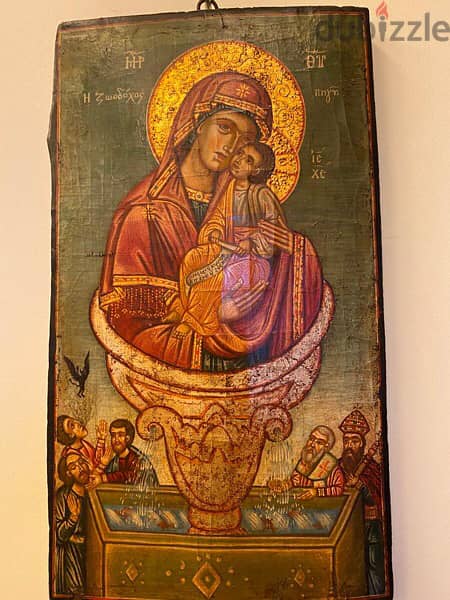 rare museum 19th century greeck icon source of life 1