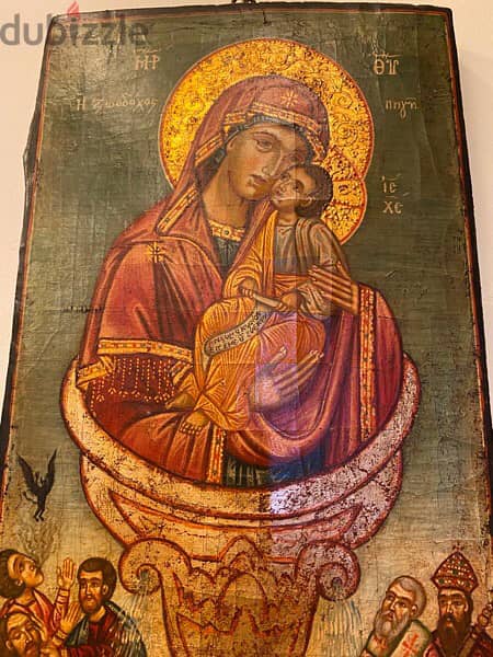 rare museum 19th century greeck icon source of life 8