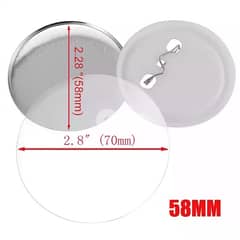 58mm Badges Blank Pin 10pcs 0