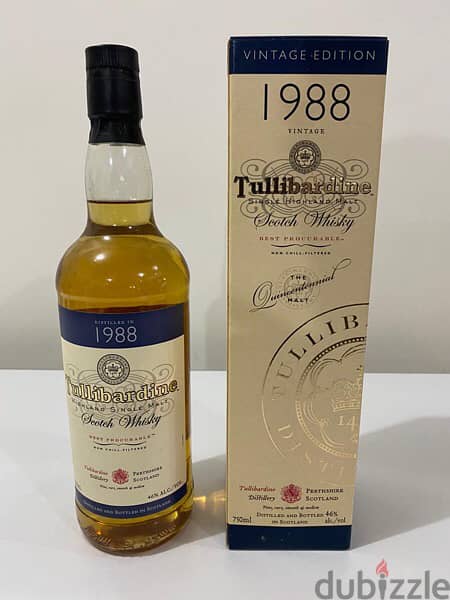 rare antique 1988 botte of tullibardine vintage edition 1