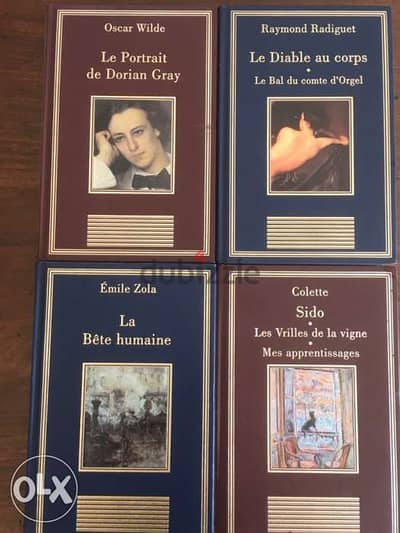 4 Livres Classiques reliure Cuir