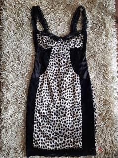 tiger print black dress for women 0