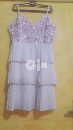 Maya petite pleated lilas embellished dress 42 44 petite فستان مكسر شك 0