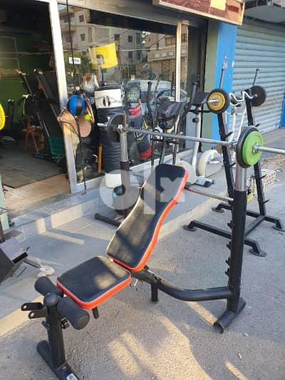 Olympic BODYSYSTEM BENCH  plus axe plus 20 kgb