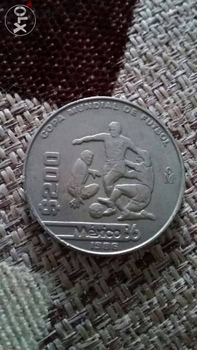 Mexico Mondial Memorial Nickel Coin year 1986 1