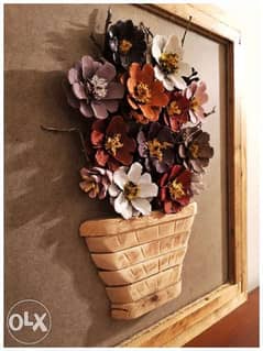 wood vase flowers