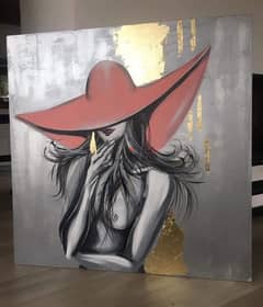 woman painting 70x70cm. 0