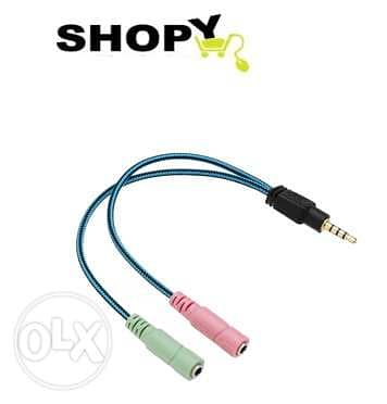 Kotion Setiap 3.5mm 2 in 1 Y Earphone Splitter Adapter Audio Aux Cable