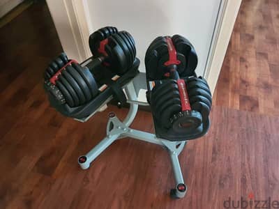 Boweflex original Adjustable dumbells plus original stand 03027072 GEO