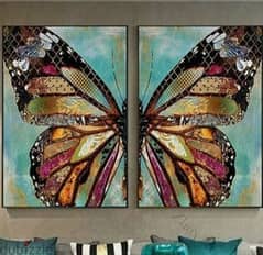 2 huge butterfly paintings