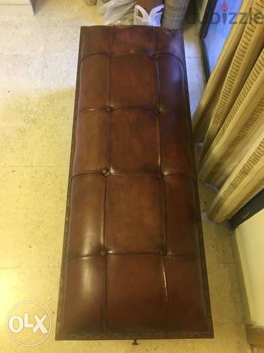 Bench and 2 folding chairs genuine leather in great condition 2