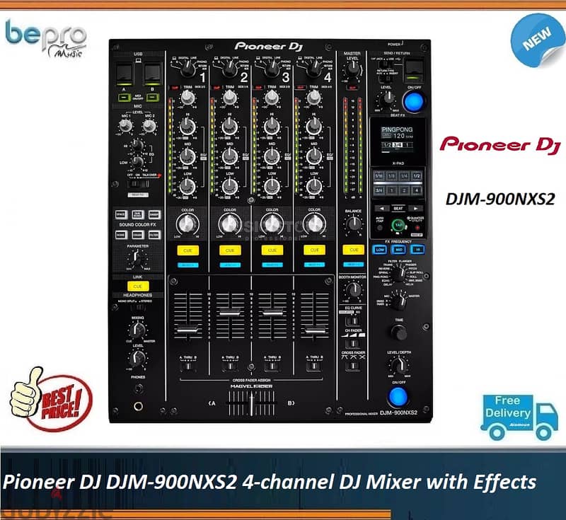 Pioneer DJ DJM-900NXS2 4-channel DJ Mixer with Effects 0