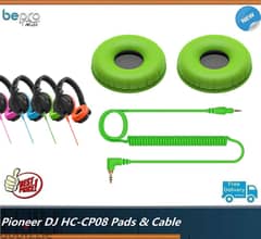 Pioneer DJ HC-CP08 Accessory Pack CUE1 Ear Pads & Cable - Green 0