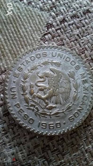 Mexico One Peso Nickel Large Coin Memorial year 1960 1