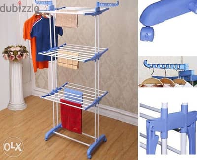 Three layer folding clothes hanger rack diy clothes rack