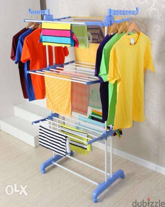 Three layer folding clothes hanger rack diy clothes rack 1