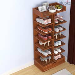 Comforts Brown Shoe Shelf, 6 Shelves 105x40x20cm