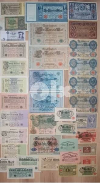 مجموعة كبيرة من العملات المانيا في الحرب العالمية الاولى 1